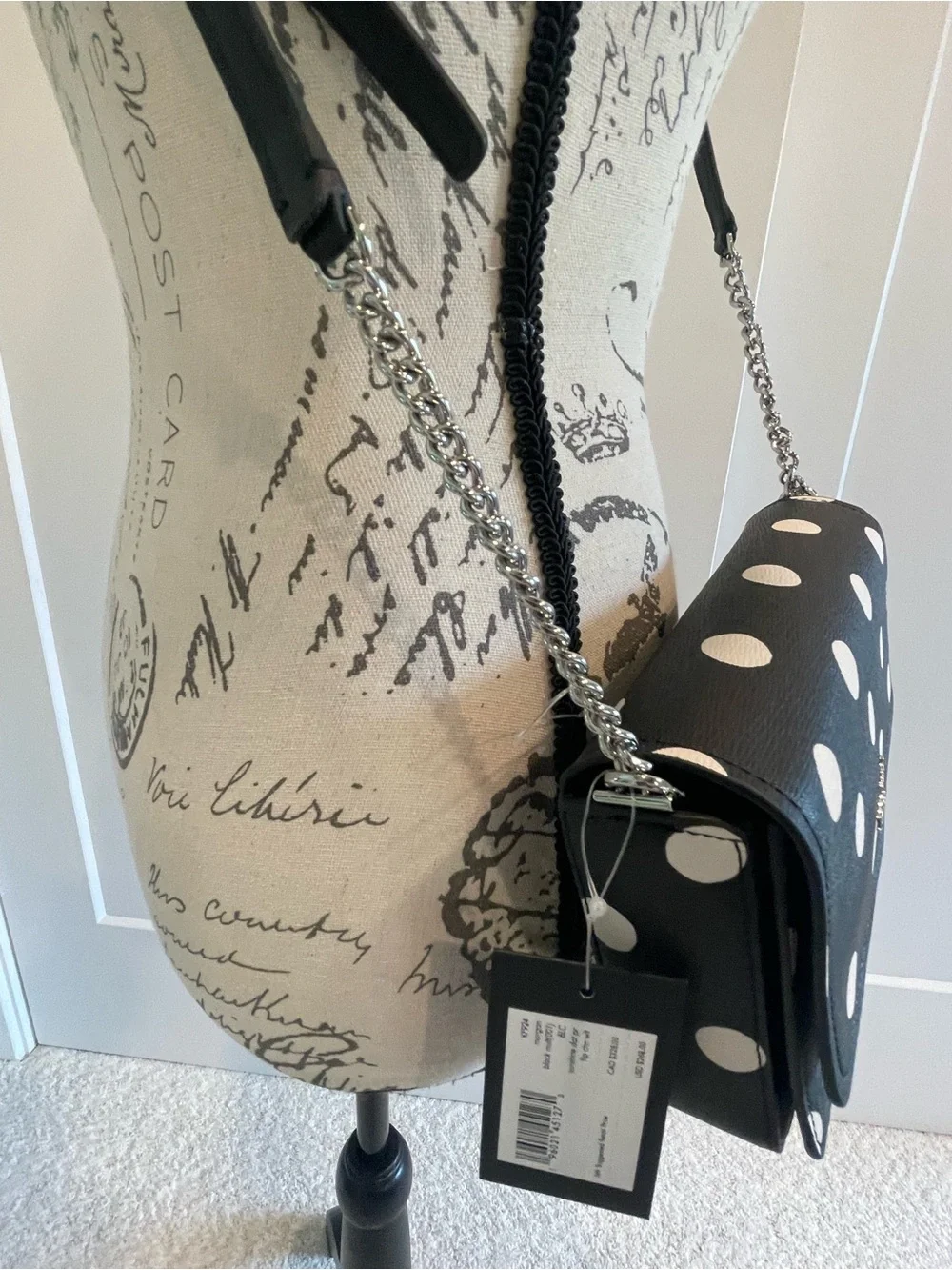 kate spade Black and Cream Polka Dot Crossbody Bag